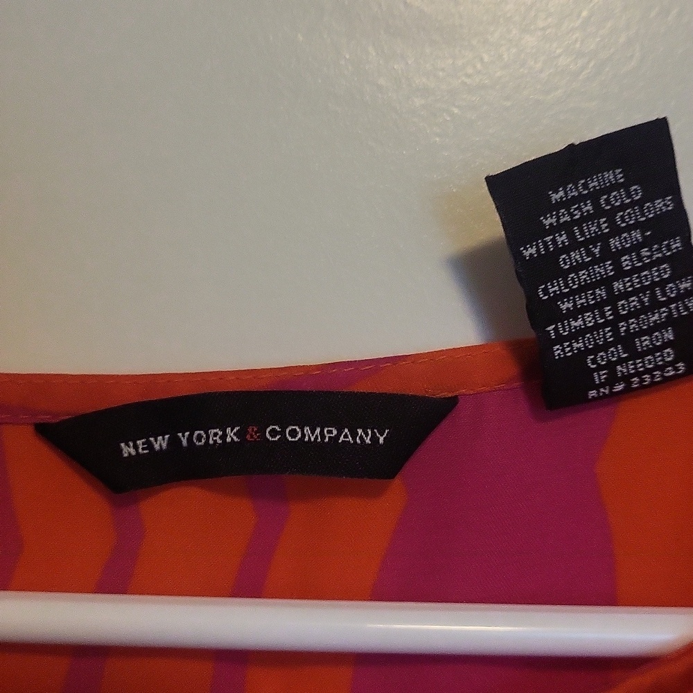 New York & Company Orange and Purple Tunic Top Size S - Picture 5 of 12